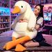 White Pillow Plush Toy Big Goose Stuffed Animal Bed Leg Hugging Sleeping Doll Birthday Gift For Girls_desvips.com