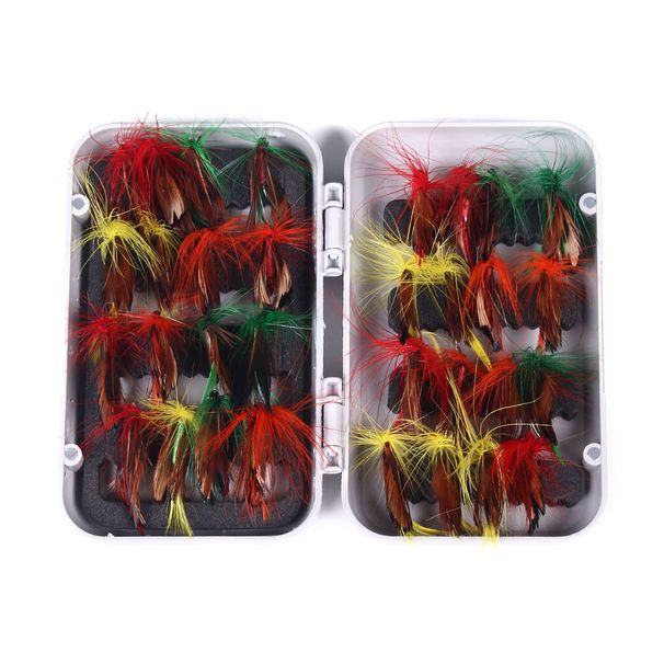 32pcs Natural Insects Flies Fishing Lures Set With Dry Fly Tying Sharpened Hook Fake Artificial Bait For Carp Trout Topwater_desvips.com
