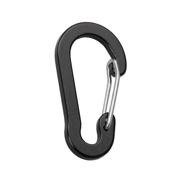 Outdoor #5 Aluminum Carabiner - Heavy-Duty Wire Gate Spring Clip (Pear-Shaped Design Stainless Steel Construction Ideal For Backpacks/Hiking Gear)_desvips.com