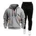 Autumn Winter Sports Sweatshirt Set For Men With Multiple Pockets And Zipper Hoodie Sportswear Sweatpants_desvips.com