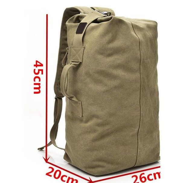 Backpack For Men, Canvas Bucket, Hiking, Outdoor Travel, Sports, Multifunctional, Large Capacity Luggage Bag, Hand-held_desvips.com