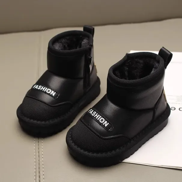 Kids Snow 2025 Winter New Children Short Ankle Girls Non-slip Thick Plush Fur Rubber Cutefeet Toddler Boots for Boys_desvips.com