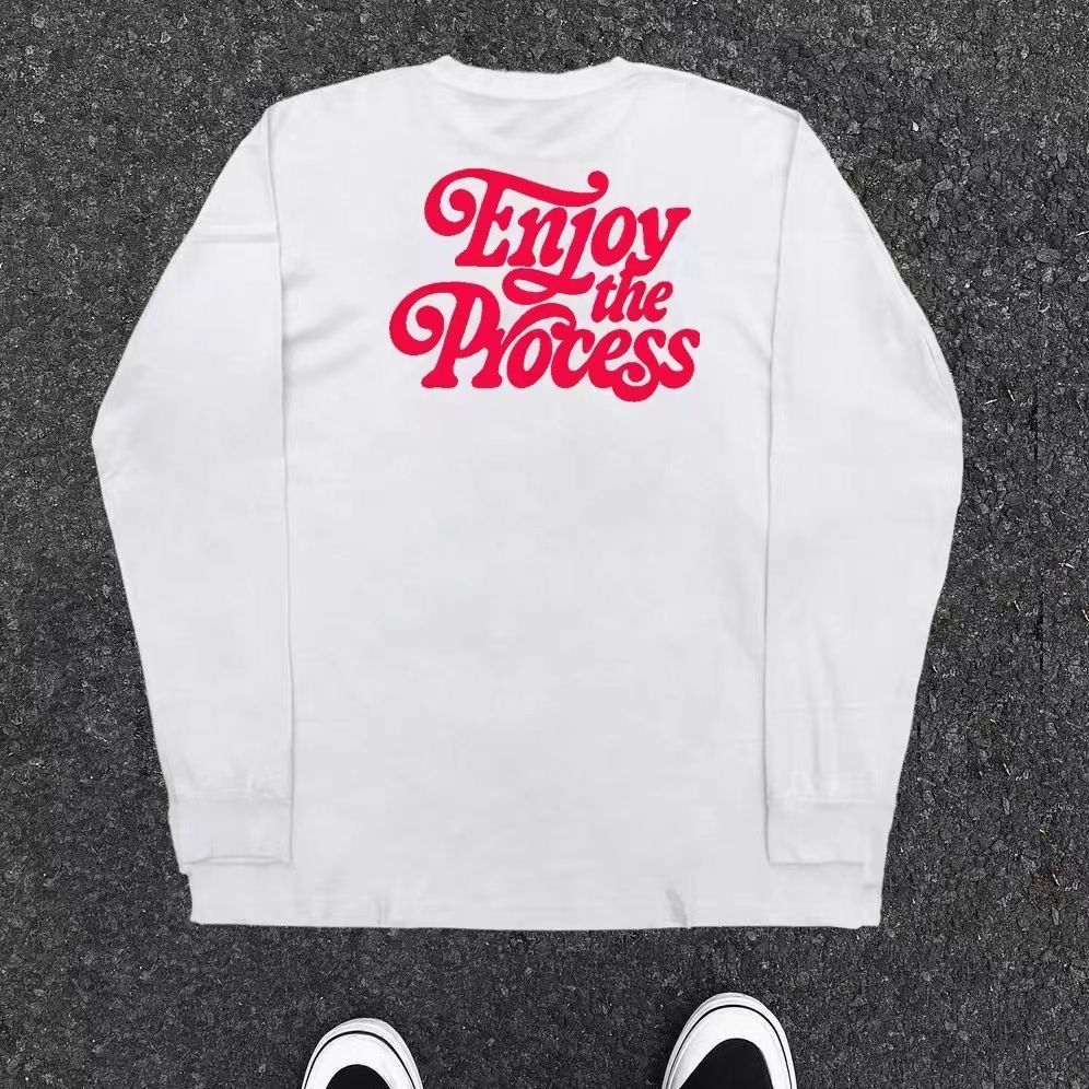 Enjoytheprocess Enjoy This Process American Street Graffiti Pure Cotton Long-Sleeve T-Shirt_desvips.com