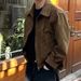 Men's Suede Jackets Autumn Retro Bomber Casual Fashion Vintage Short Flying Slim Jacket High Street Outerwear Coat Male_desvips.com