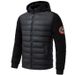 Cross-border Men's Short Cotton-padded Jacket Stand-up Collar Fashion Splicing Cuffs Tiger Head Badge Hooded Casual Sports Trendy Jacket_desvips.com