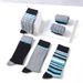 6 Pairs Men's Business Socks High Quality Cotton Soft Casual Brand Stripe Black Gentleman Plus Size Male Dress Sock_desvips.com