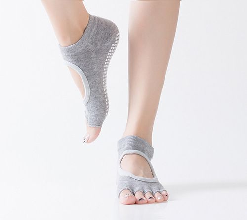 Yoga Made Of Pure Cotton-like Polyester Fiber, Non-slip Five-toe For Women, Professional Indoor Floor Socks, Women's_desvips.com