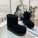New Trendy Shoes Solid Color Genuine Leather Real Fur Slip-On Snow Big Toe Thick Sole Fashion Casual Winter Women's_desvips.com