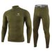 ESDY Outdoor Sports Underwear Men's Cycling Fleece Camouflage Thermal Set Sweat-Absorbent Breathable Tight-Fitting Low_desvips.com