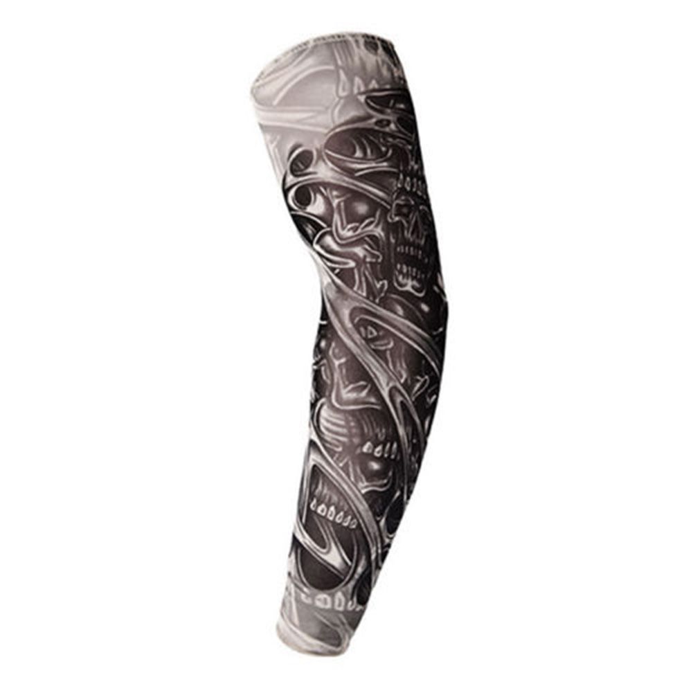 Zhuoxinder Unisex Stretchy UV Protection Cycling Outdoor Slip On Tattoo Arm Sleeve_desvips.com