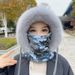Winter Warm Lei Feng With Fleece Lining, Thickened Cold-Proof Face Mask And Neck Warmer, Integrated Outdoor Windproof_desvips.com