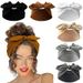 Solid Color Knotted Rabbit Elastic Headband Yoga Sports Sweat Absorbent Headwear_desvips.com
