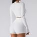 Spring/Summer Women's Halter Neck Long Sleeve Yoga Wear Tight Ribbed Slimming Sports Bra Fitness Top_desvips.com