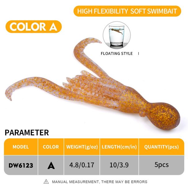 5Pcs Opp 10cm/4.8g Soft Octopus Skirts Lures Silicone Tuna Trolling Skirted Squid Jigging Sea Bait High Elastic Simulation Squid_desvips.com