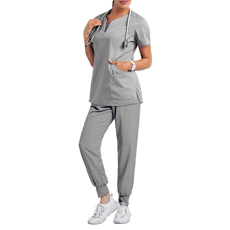 Women's ready-to-use oral dentist surgical gown split toiletry suit elastic quick-drying hospital nurse uniform_desvips.com