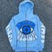 2025 American Style Zipper Hoodie Loose VNSEEN Eye Print Jacket Outerwear Short Hooded Top_desvips.com
