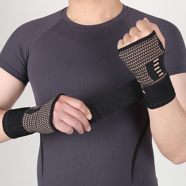 Cross-border Wholesale Sports Compression Copper Ion Hand Guards, Fitness Dumbbell, Single And Double Bar Weightlifting_desvips.com
