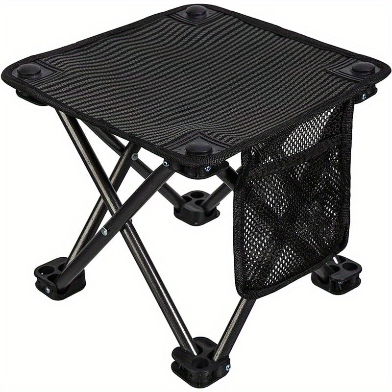 Lightweight Portable Compact Small Camping Folding Stool with Pocket for Outdoor Sports Backpacking Hiking Gardening Fishing Travel Beach_desvips.com