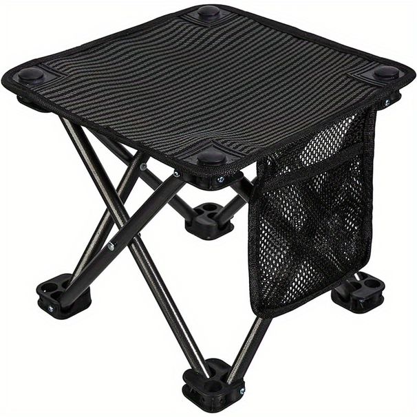 Lightweight Portable Compact Small Camping Folding Stool with Pocket for Outdoor Sports Backpacking Hiking Gardening Fishing Travel Beach_desvips.com