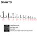 Shawto 50pcs/Lot Treble Fishing Hook Set In Box High Carbon Steel Barbed Hooks Fishing Tackle Black FishHook Fishing Tackle Tool_desvips.com