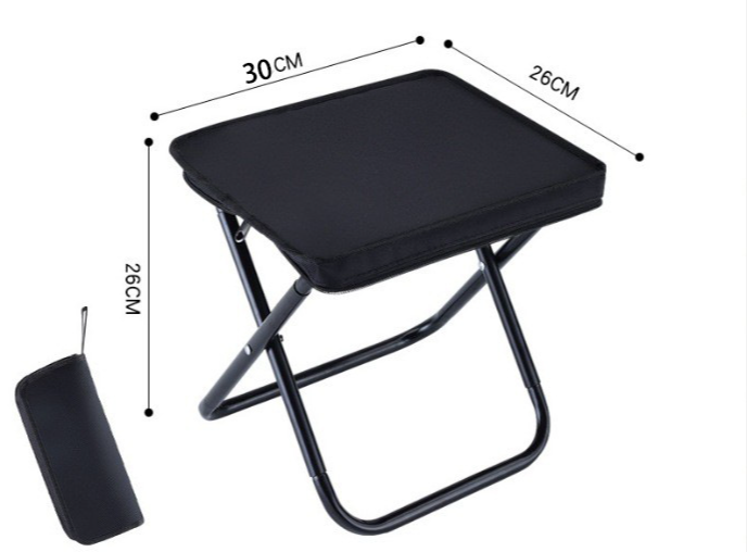Cross-Border Outdoor Ultra-Light Carbon Steel Handbag Camping Fishing Stool Mini Pocket Small Folding Chair_desvips.com
