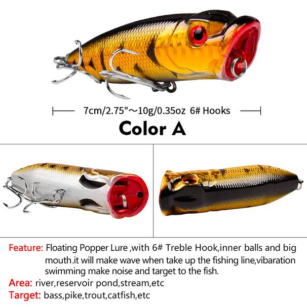 7.3cm Popper 11g Floating Lure Fishing Gear Category DXP001_desvips.com