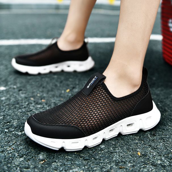 Men's shoes hollow breathable large size couple travel sports network running shoes_desvips.com