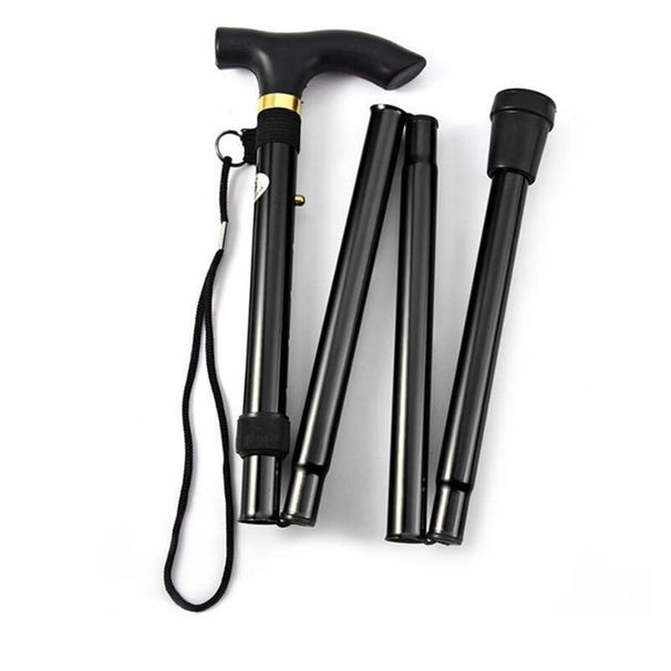 Tlscopic Walking Stick Outdoor Hiking Trkking Pols Aluminum Alloy Mtal Folding Can Crutchs Pol For Eldrly_desvips.com