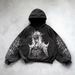 Washed Hooded Pullover Hoodie Winter High Street Unisex Sweatshirt Versatile Top_desvips.com
