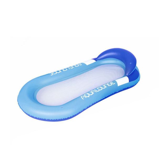 Summer PVC Inflatable Net Float Drainage Upper Back Float Bed With Awning Thickened Net Float Row_desvips.com