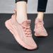 Women Lace Up Sporty Outdoor Flying Weaving Sneakers Comfort Lightweight Non Slip Athletic Shoes For Gym Work Casual_desvips.com