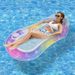 Shimmer Mermaid Tail Inflatable Lounger - Breathable Mesh Floating Bed With Pillow (Eco-Friendly PVC 180cm Quick-Dry & Portable For Pool/Beach)_desvips.com