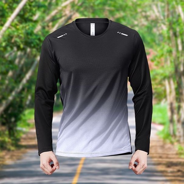 Sports Quick Drying Clothes Long Sleeved T Shirt Men's Ice Silk Sunscreen Summer Thin Breathable Mountaineering Running Loose Outdoor Tops_desvips.com