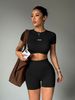 High Waist Slim Fit Yoga Shorts Elastic Sports Fitness Clothes For Hip Yoga Back_desvips.com