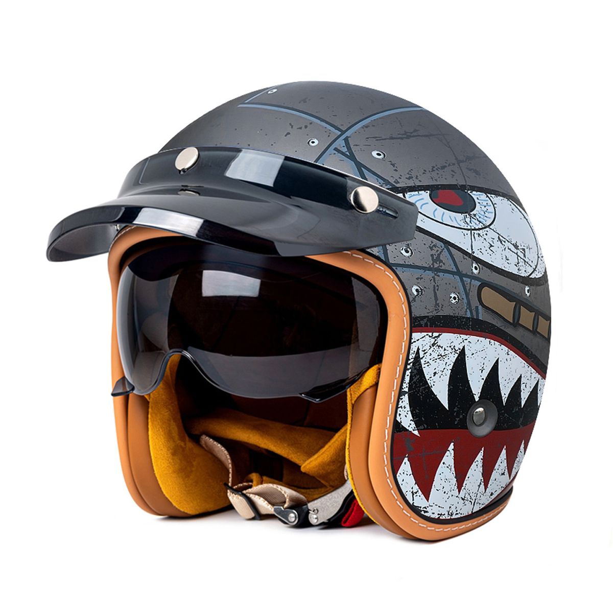 Electric Motorcycle All Season Safety Helmet, Men's And Women's American Style Cruiser Pedal Riding Safety Helmet_desvips.com