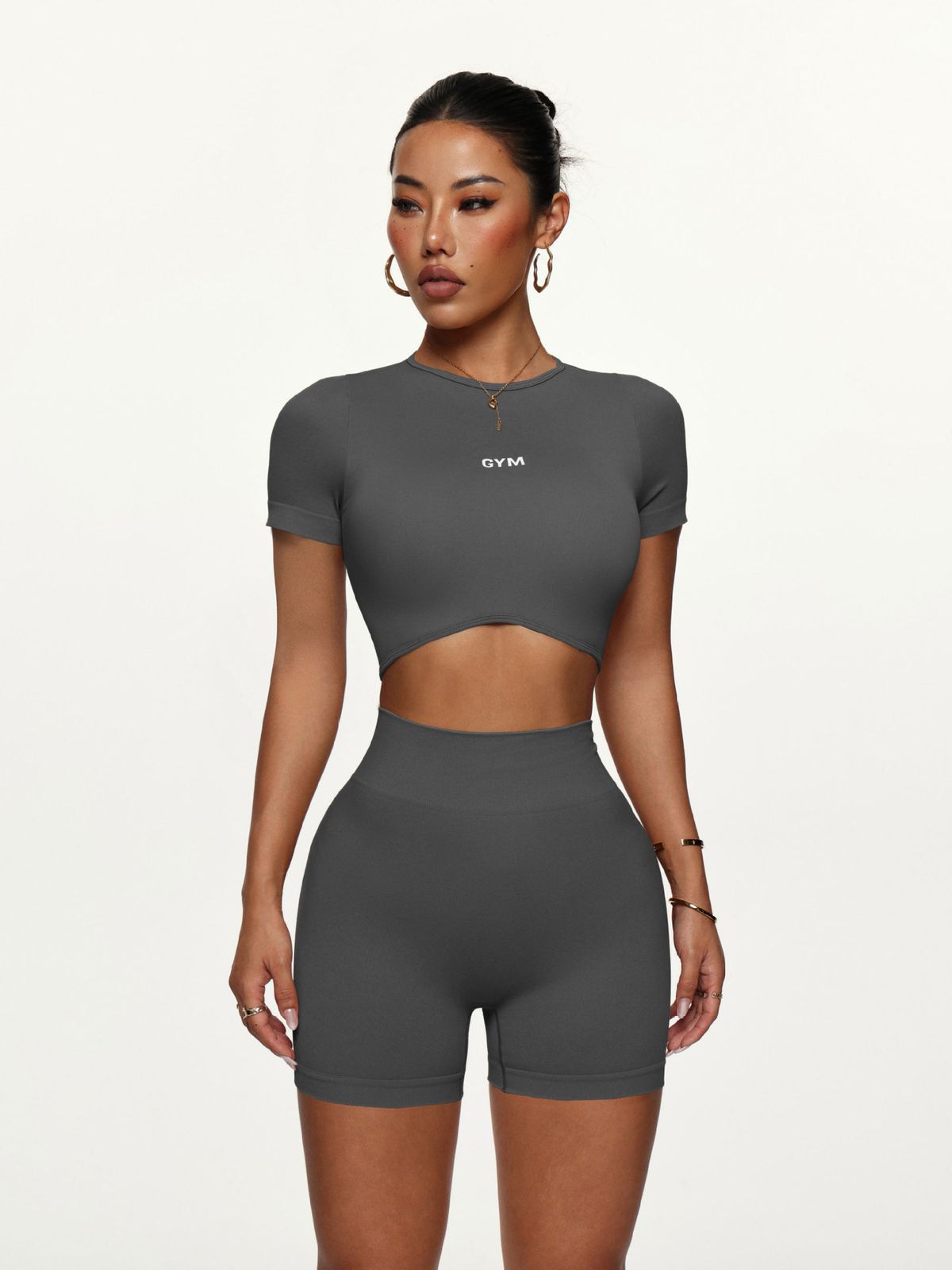 High Waist Slim Fit Yoga Shorts Elastic Sports Fitness Clothes For Hip Yoga Back_desvips.com