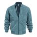 Men'S Fashion Suede Solid Color Zipper Jacket Casual Vintage Long Sleeve Cardigan_desvips.com