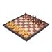 2-in-1 Magnetic Chess And Checkers Foldable Plastic Chessboard With Wood Grain_desvips.com