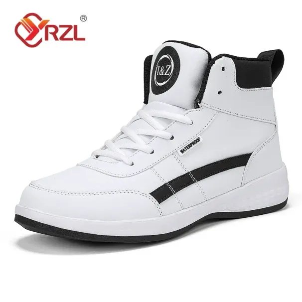 YRZL Spring Autumn High Top Waterproof Walking Sneakers Leisure Male Leather Sports Non-Slip Shoes For Men_desvips.com
