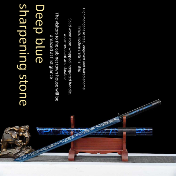 High-manganese Steel Tang-style Sword Craft, One-piece Forged, For Martial Arts Practice, Traditional Style_desvips.com