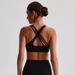 Solid Color Butter Gym Yoga Underwear Women Cross Back Shoulder Straps Fitness Sports Bra High Impact Push Up Top With_desvips.com