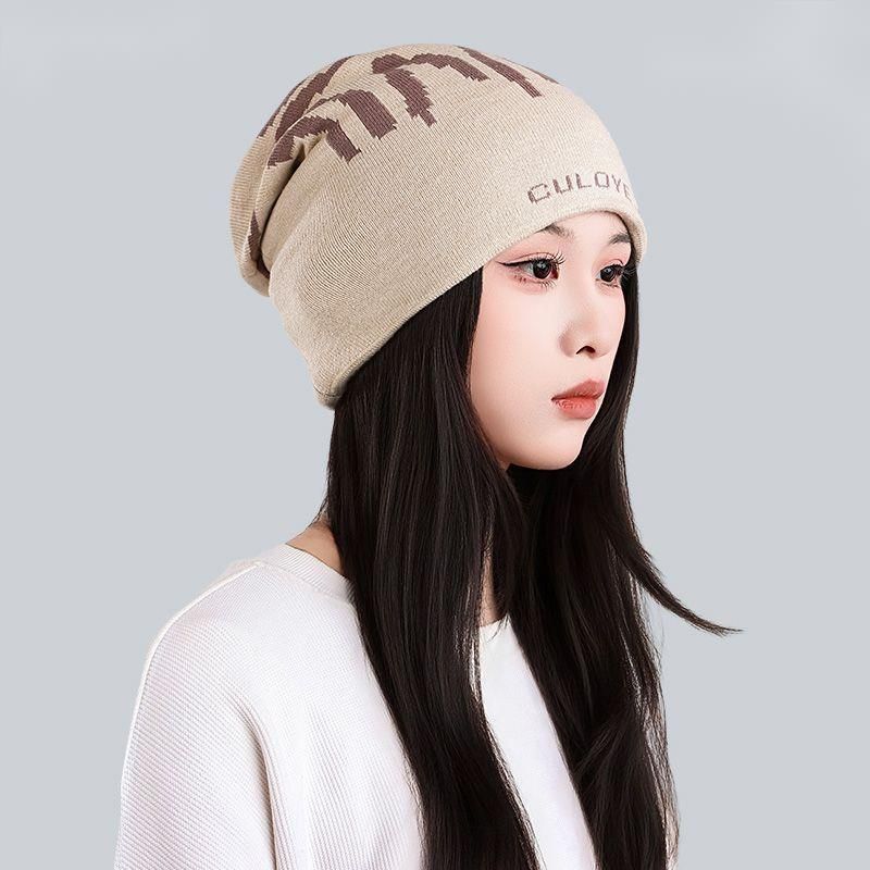 2025 New Loose Fit Face-Slimming Knitted Beanie For Women Men, Outdoor Hiking And Climbing Slouchy Hat_desvips.com