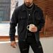 Men's Polyester Brushed Jacket, Lapel Button/Zipper Coat With Pocket, Comfortable Casual Autumn Winter Office Business_desvips.com