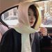 Korean Style Balaclava Women, Thickened Warm For Autumn Winter, Dual-use Scarf And Hat, Ear Protection Knitted Hat_desvips.com