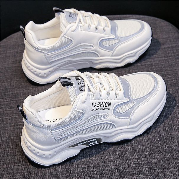 Daddy's 2025 New Women's Sports And Leisure Versatile Student China-Chic Thick Soled High Rise Mesh Shoes_desvips.com