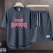 Men's Clothing 2024 Waffle Casual Summer Suit Men's Loose Teen Short sleeved T shirt Shorts Handsome Two piece Suit_desvips.com