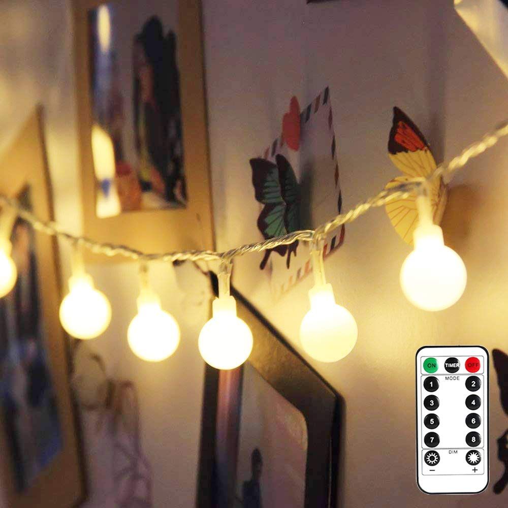 Lighting EVER 16.4ft 50 LED Globe String Lights Battery Operated Warm White_desvips.com