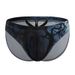 Men's European And American Style Briefs, Quick-dry Ice Silk Printed U-convex Double-layer Pouch Swim Shorts_desvips.com