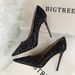 9219-1 Women's Shallow Style Mouth Pointed Toe Sparkling Sequins Sexy Slim Nightclub High Heels Single Shoes_desvips.com