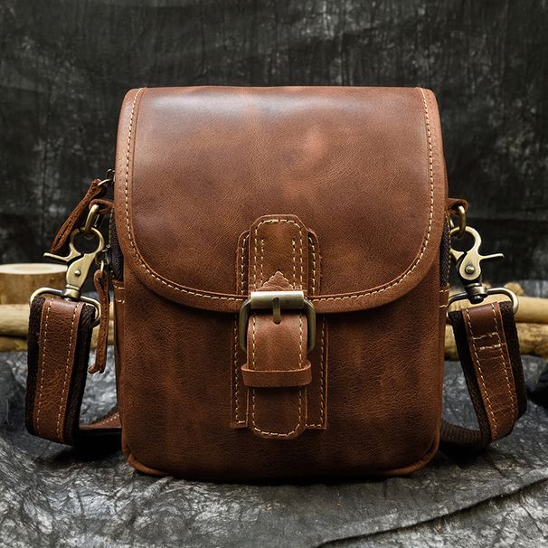 Retro Outdoor Multi-Functional Shoulder Bag Casual Crazy Horse Leather_desvips.com